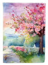 Michigan Apple Blossoms in Watercolor Garden Flag Mailbox Flag Decorative Yard Flag Banner Outside Patio Artwork Yard Flower Beds, Garden Size